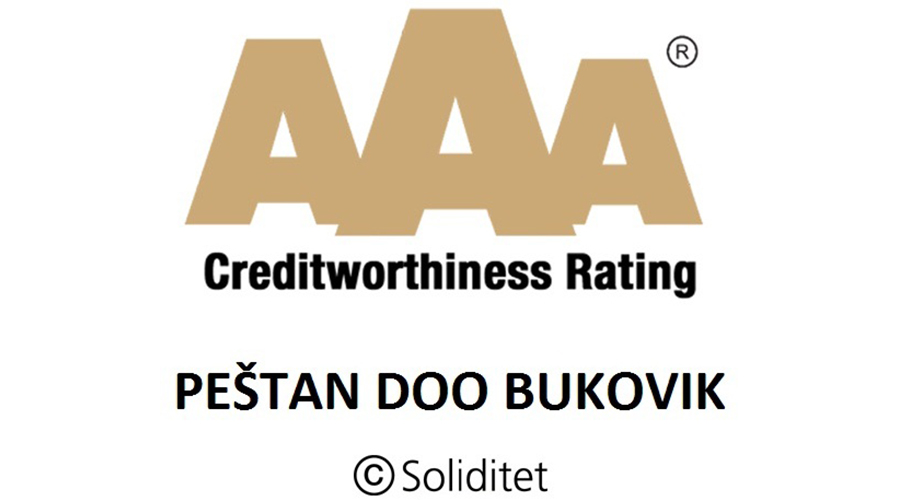 PESTAN公司贏得了卓越的黃金AAA信用等級(jí)證書